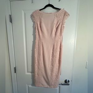 Light Pink Cocktail Dress with Lace Detail size 4